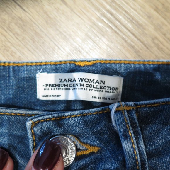 Zara Womans Skinny Jeans Distressed Medium Wash - Picture 7 of 12